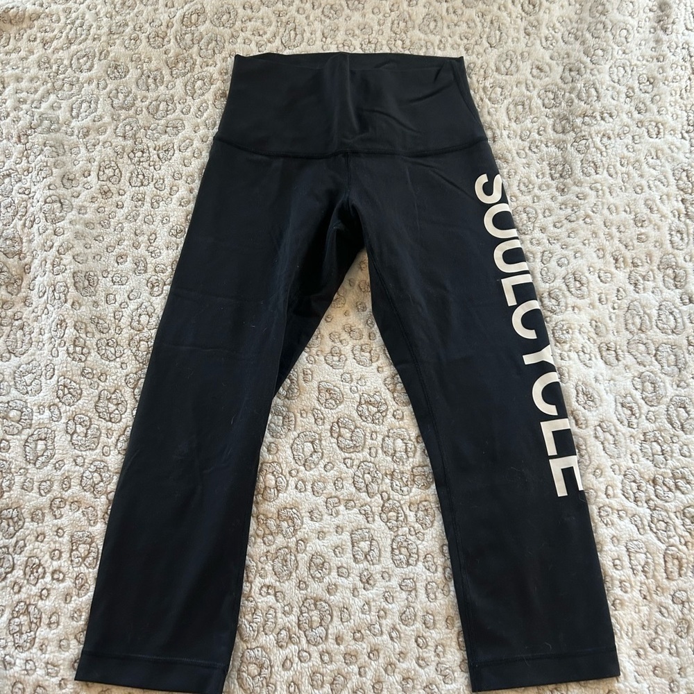 SoulCycle Lululemon Women’s Black Size 8 Leggings - Picture 2 of 6
